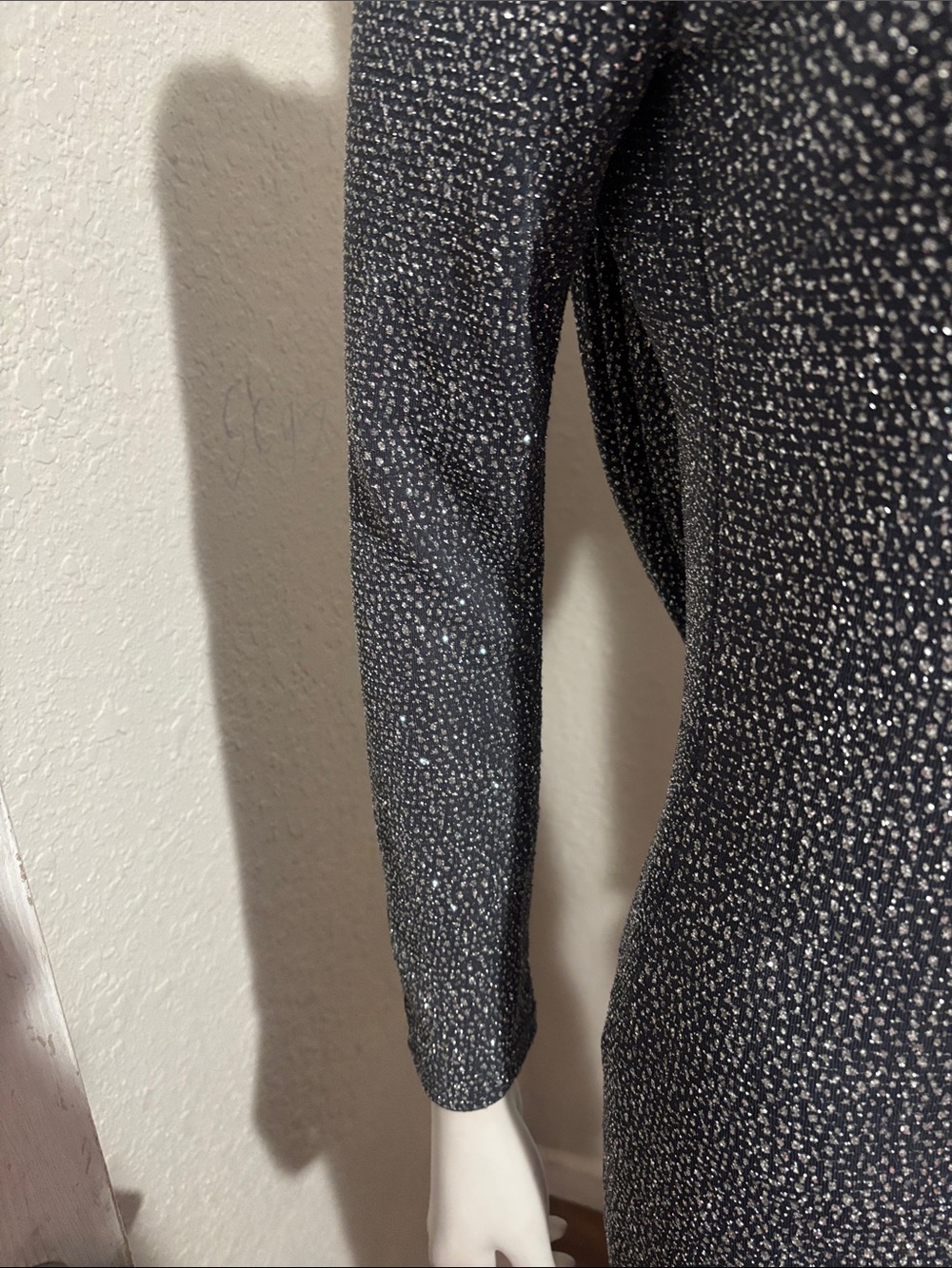 H&M Silver Sparkle Long-Sleeve Bodycon Dress - Picture 3 of 9